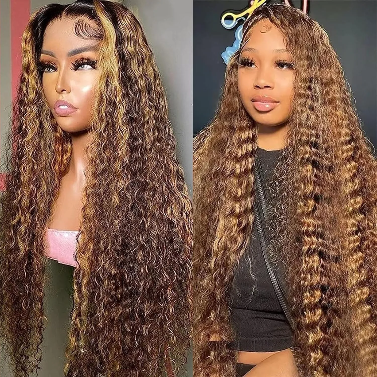 

Deep Wave Highlight 427 Honey Blonde Lace Front Human Hair Wig 42 Inch 13x6 13x4 HD Lace Frontal Wig Human Hair Wigs 220 Density