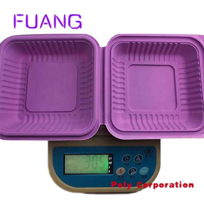 Custom  Econewleaf Custom Disposable Bento Box Corn Starch Lunch box Biodegradable Clamshell Box Food Containers