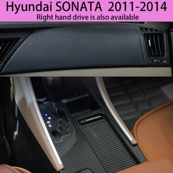 Suitable for SONATA Interior Stickers, Carbon Fiber Modified Film for Central Control Gear Shift for Hyundai SONATA 2011-2014