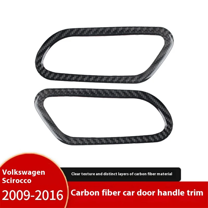 

For Volkswagen Scirocco Interior Modification Real Carbon Fiber Door Handle Decorative Frame, Auto Parts