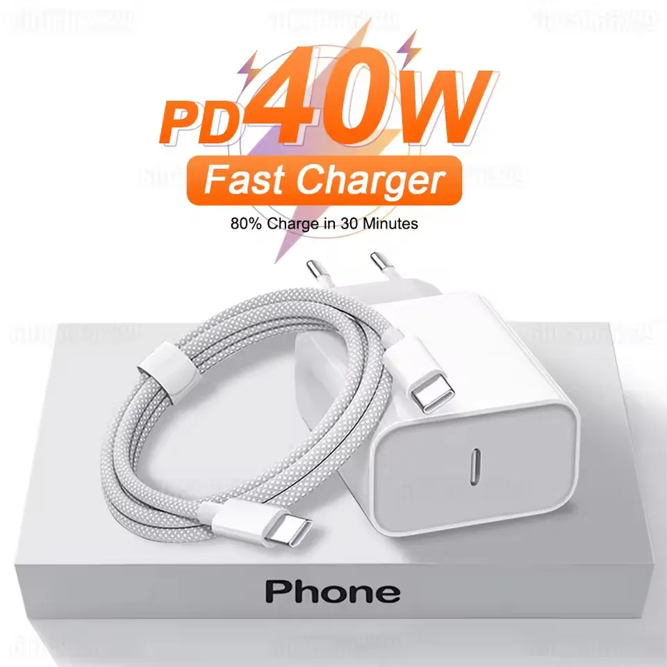 PD 40W充電器 USB C急速充電ケーブル iPhone 17 16 15 Pro Max Air Mini対応 Type Cデータライン クイックフォン充電器 電源アダプター