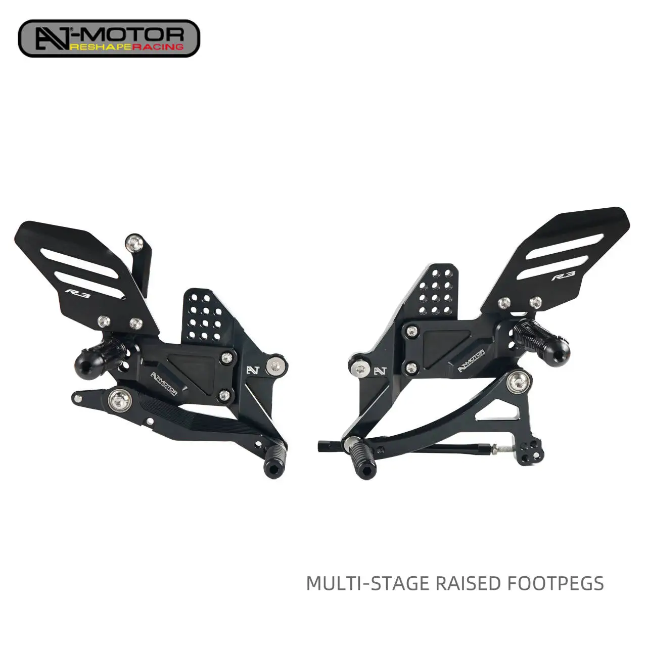 AJ-MOTOR Motorcycle Adjustable Pedals Raised Footpegs For Yamaha YZF-R3 2019-2025 R3
