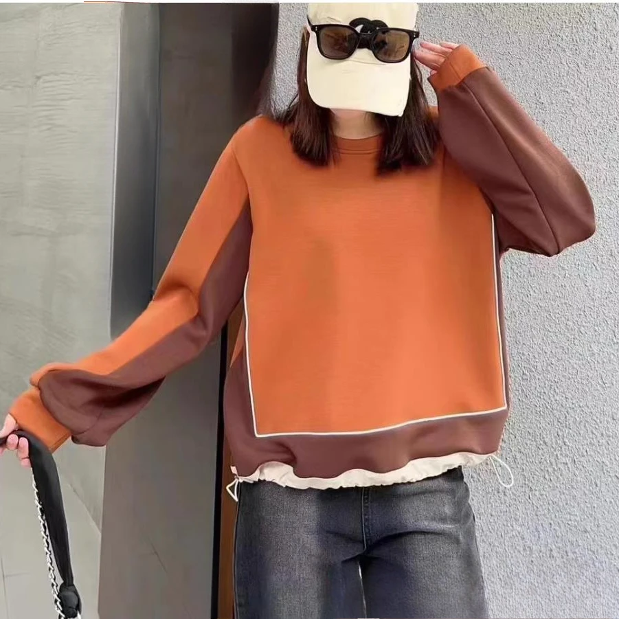 

spring sweatshirts women lace up waist tops