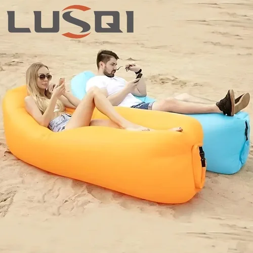 Imagen 2 del producto LUSQI-sofá inflable de aire, sofá plegable Extra grueso para acampar al aire libre, playa, Patio, muebles para el hogar de inflado rápido