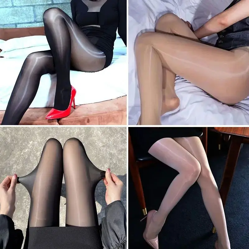 

Sexy Women's Oil iny Lingerie Stoings Open Crotch Tights Comfortable Fit Base Layer Pants for Autumn Season