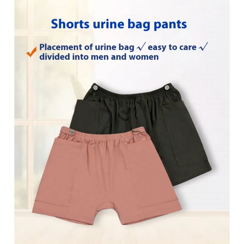 Intimo per stomia Anziani Uomini Donne Borsa di drenaggio post-chirurgia Breve casa Borsa per urina all'aperto Collezione Pantaloni Abito da ospedale per paziente