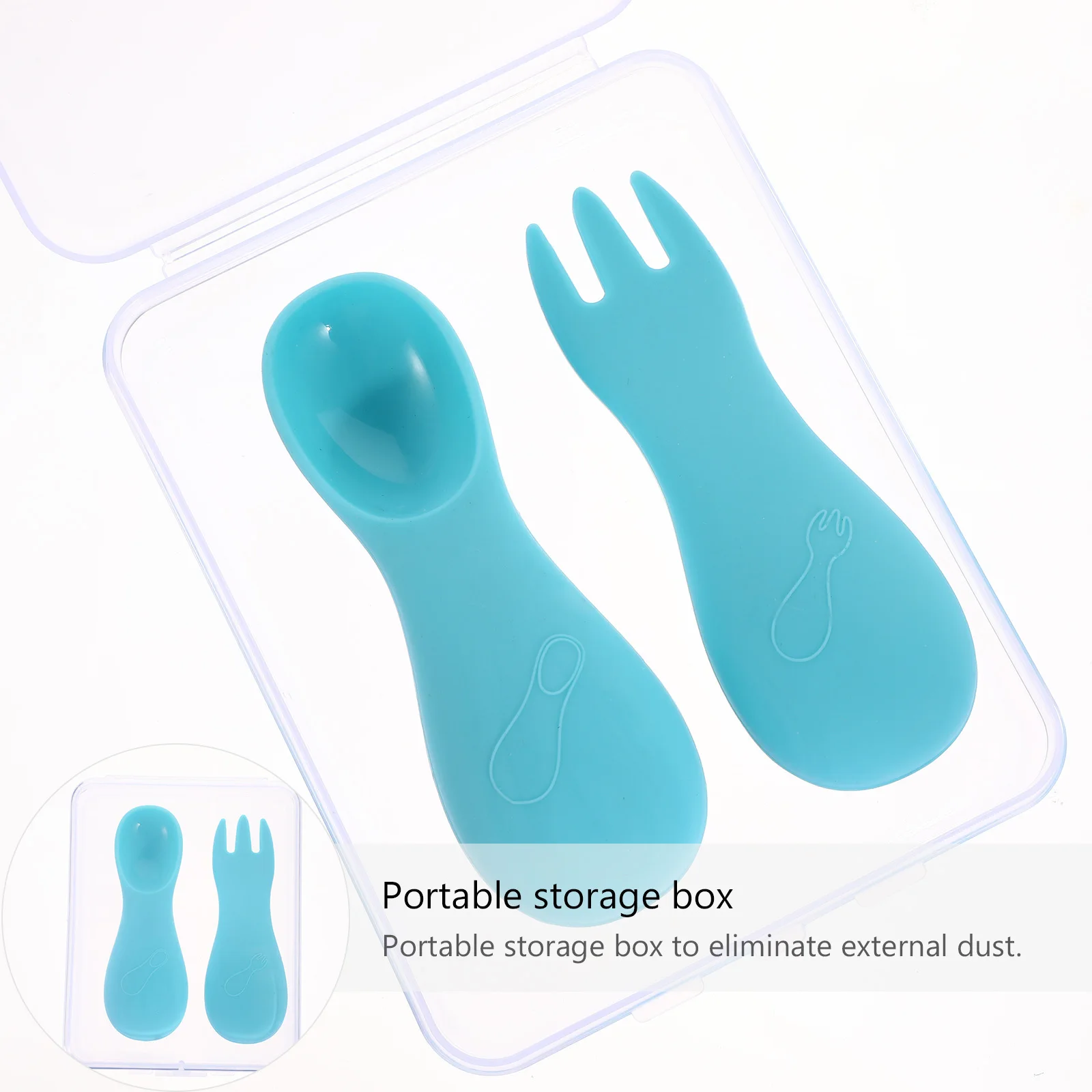 1 Zestaw Silikonowych Łyżek i Widelców dla Niemowląt, Bezpieczne Naczynia Dziecięce, Lekkie, Antypoślizgowe Gryzaki, Przybory do Karmienia, Naczynia dla Maluchów