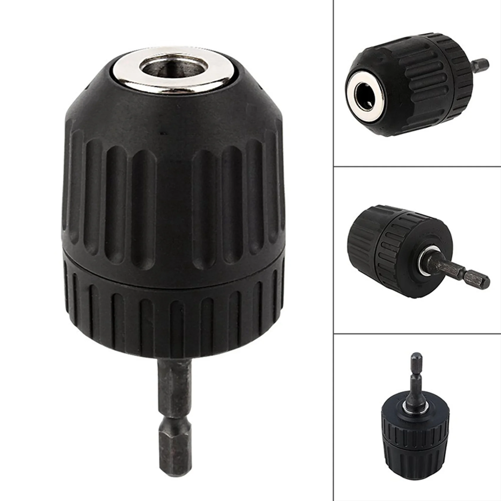 

B62B-2X Keyless Drill Chuck Converter 3/8 Inch 24UNF + 1/4 Inch Hex Shank SDS Adaptor 0.8-10Mm