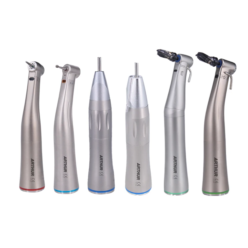 

Dental Contra Angle With Optic Fiber low Speed Handpiece Blue / Red / Green Ring X95L X25L X-SG20L Standard FG Bur Quattro Spray