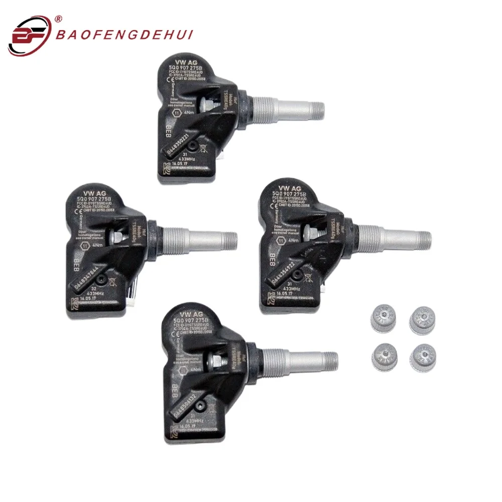 

4PCS Tire Pressure Sensor Monitoring System For Audi A4 A5 A6 Volkswagen Golf Jetta Beetle Passat Tiguan Touareg 5Q0907275B