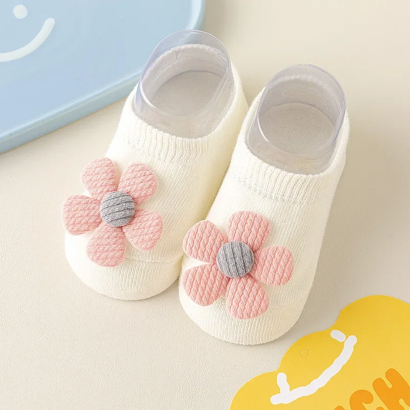 Summer Cartoon Baby Boy Anti Slip Floor Socks Thin Breathable and Sweat Absorbing Girls Children Short Boat Stocking Casual Cute