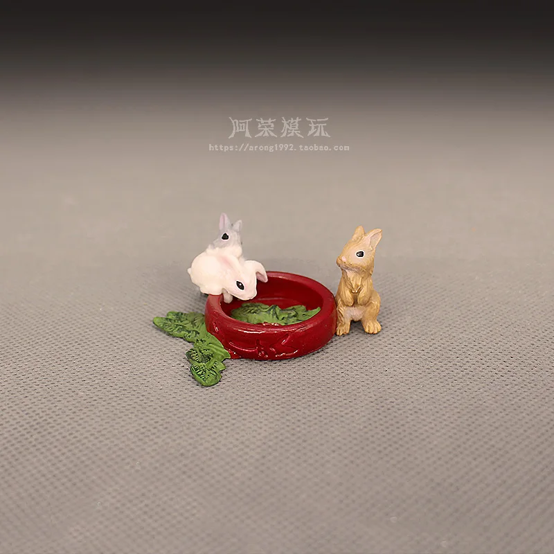 Cognitieve simulatie miniatuur diermodel speels kitten konijntje actiefiguren miniatuur ornament accessoires creatief speelgoed