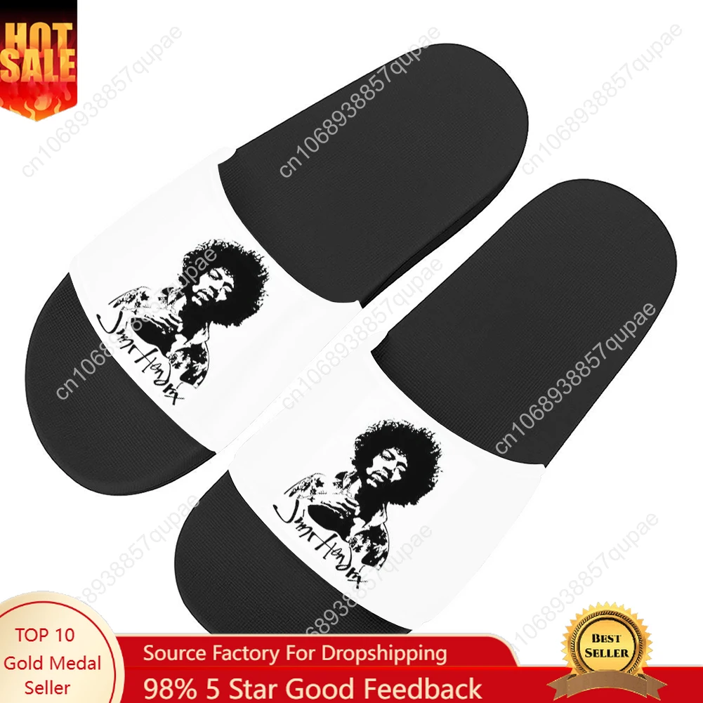 J-Jimi Guitarist Slippers Home Water Shoes H-Hendrix Men Women Teenagers Beach Pool Sandals High Quality Custom Summer Slipper