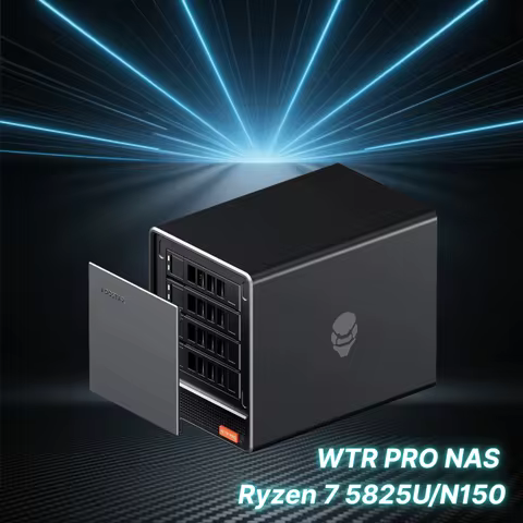 WTR PRO NAS Ryzen 7 5825U/N150 Mini PC DDR4 3200MHz Supports2.5/3.5" HDD*4 M.2 2280 Desktop 2.5G LAN Gaming Office DIY Computer