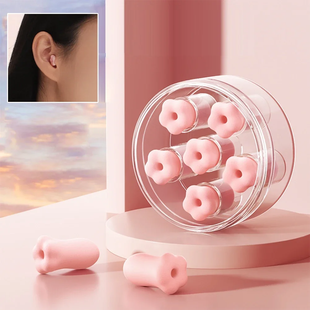 Tapones para los oídos insonorizados para dormir, esponja de PU, bonitos tapones para los oídos, silenciosos especiales, antiruido, protección para los oídos para dormir, tapones para los oídos suaves de rebote lento, 6 uds.