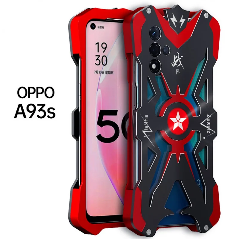 

Metal Phone Case Drop-Resistant Creative Personality A93s Mobile Phone Protective Case for Oppoa93s