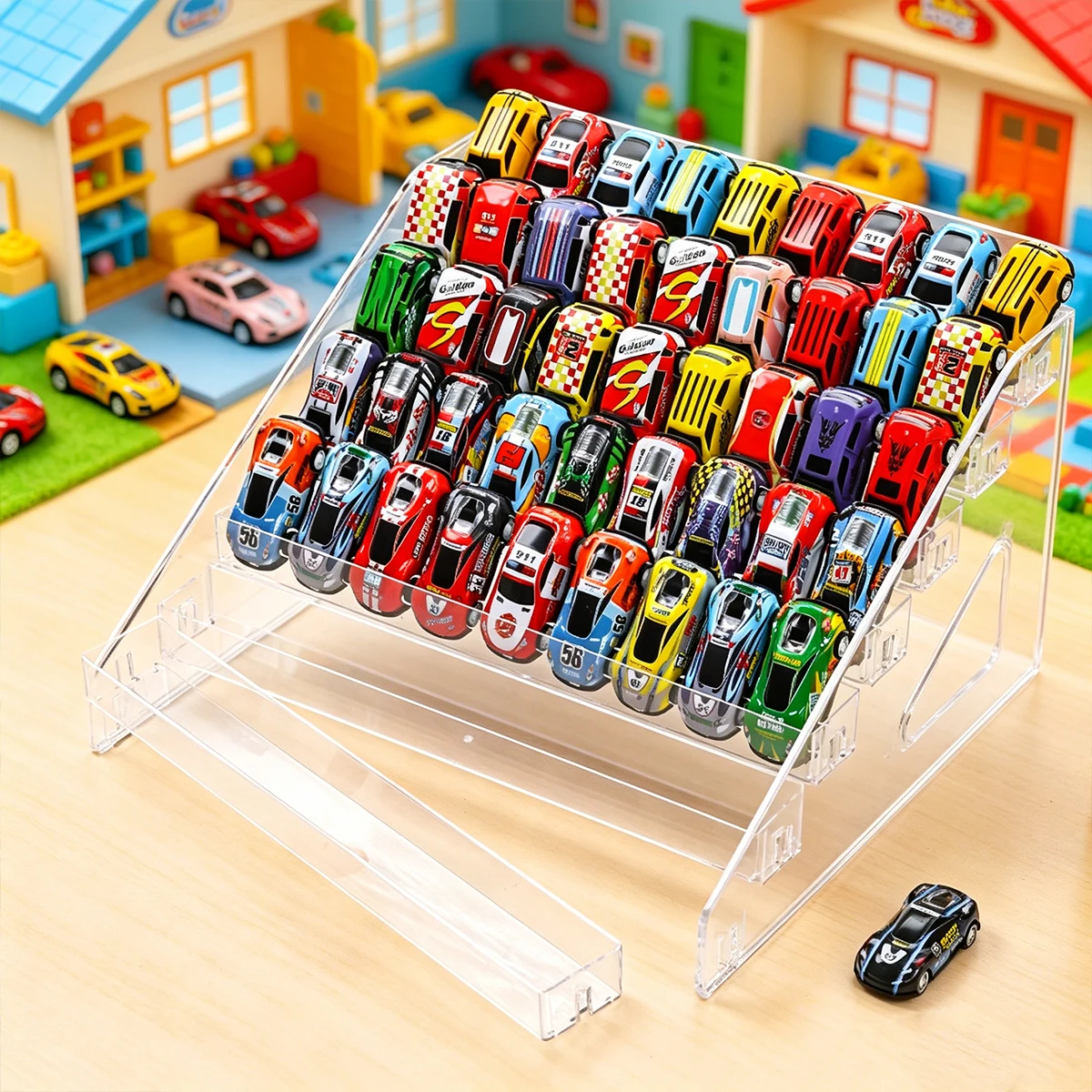 1pc Acrylic Multi-Layer Stepped Toy Car Display Rack Buckle Cosmetic Home Storage Rack Ideal Choice for Storage Enthusiasts