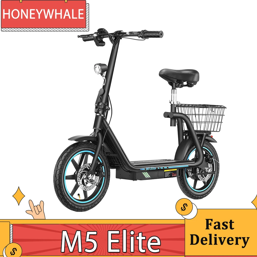 HONEYWHALE M5 Elite Electric Scooter 14 inch Pneumatic Tire 500W Motor EScooter 48V 13Ah Battery 40~45km Range 40 km/h Max Speed