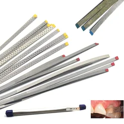 10pcs Dental Diamond Finishing Strips Perforated Serrated Edge Double/Single Side Coated 15/30/45μm Dentist Tools Materials