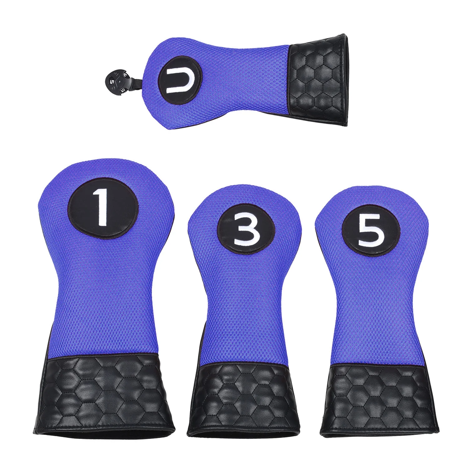 New 4pcs/Set Golf Headcover Driver Fairway Hybird Wood Head Cover Set PU Leather Soft Durable Golf Woods Club Accessories ﻿
