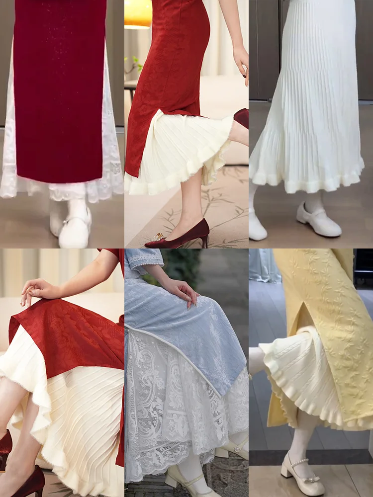 

Универсальная многослойная плиссированная дышащая подъюбник-юбка с регулируемой эластичной талией, мягкая, эластичная, непрозрачная.