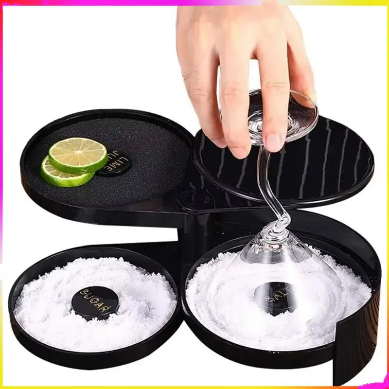 M04K Bar Wine Accessories,3-Layer Rotating Cocktail Seasoning Box, Mixed Salt And Sugar Box, Bar Bartender Mixer Toolbox