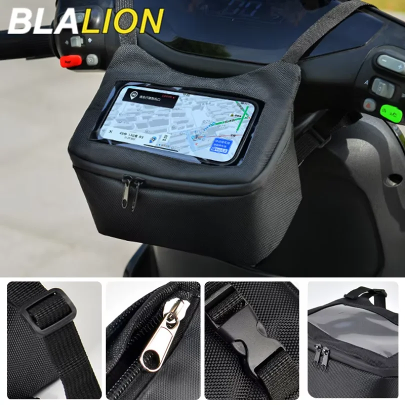 BLALION Motorcycle Front Dashboard Bag Visual Touch Screen Navigation Phone Motorbike Hanging Storage Bag Cycling Accessories