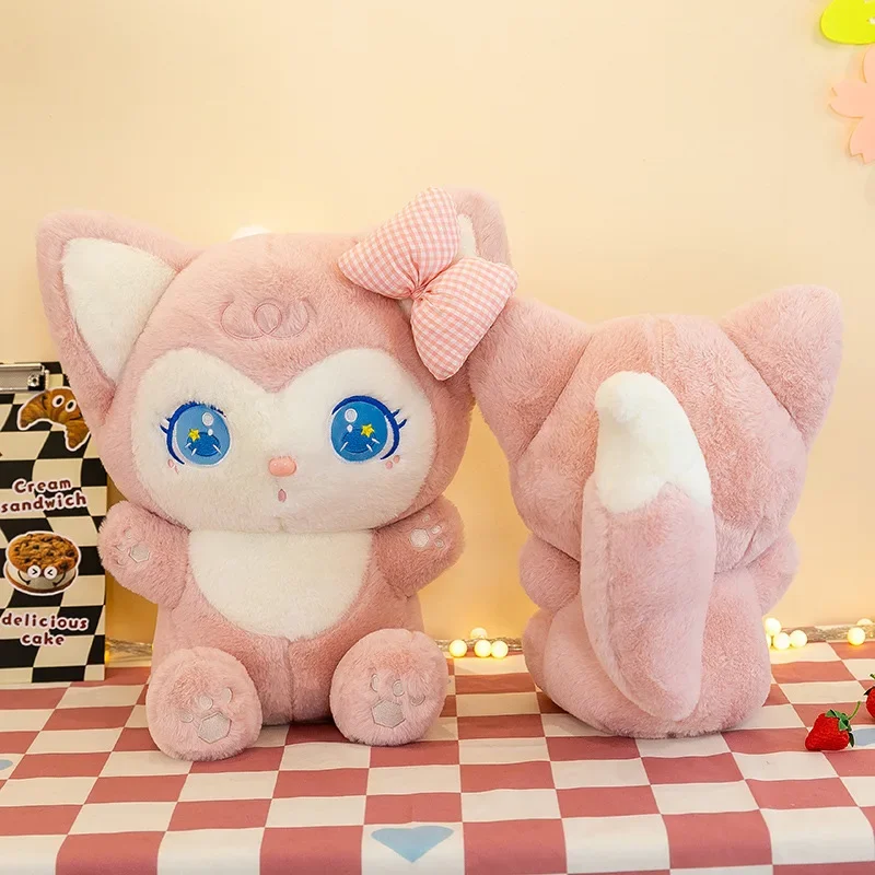 かわいいミルクフォックスぬいぐるみ 大きな抱き枕 キュートなぬいぐるみキツネ人形 子供の誕生日プレゼント クリスマスプレゼント