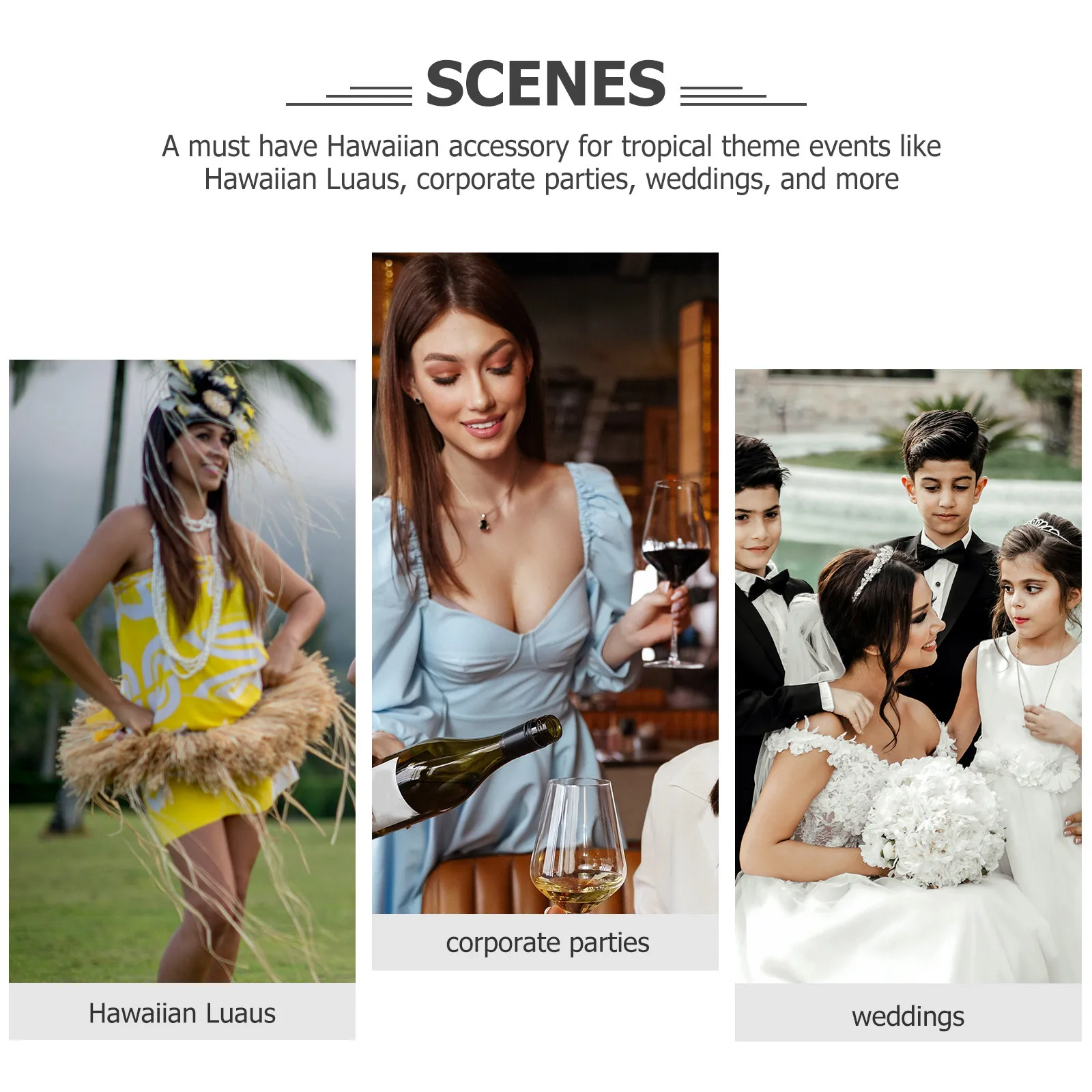 Conjunto de saia de grama havaiana tropical hula, 6 peças, sutiã floral infantil, colar, pulseiras para festa, dança luau, saia de grama havaiana