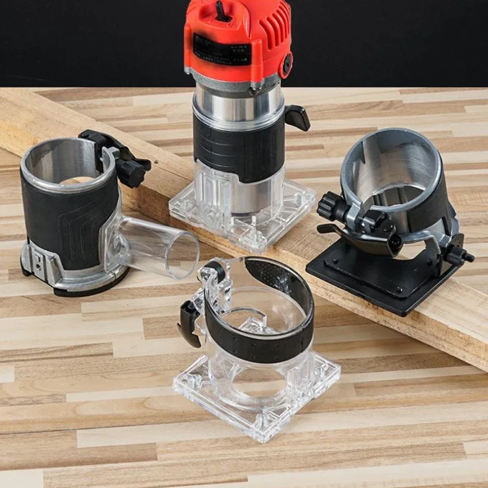 Base de routeur plongeante pour machine à tailler, couvercle anti-poussière, support de fraisage en bois pour rainurer les accessoires d\'outils