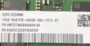 

Для ноутбука 16G 1RX8 PC5-4800B-S DDR5 HMCG78AEBSA092N оперативная память для ноутбука 16 ГБ