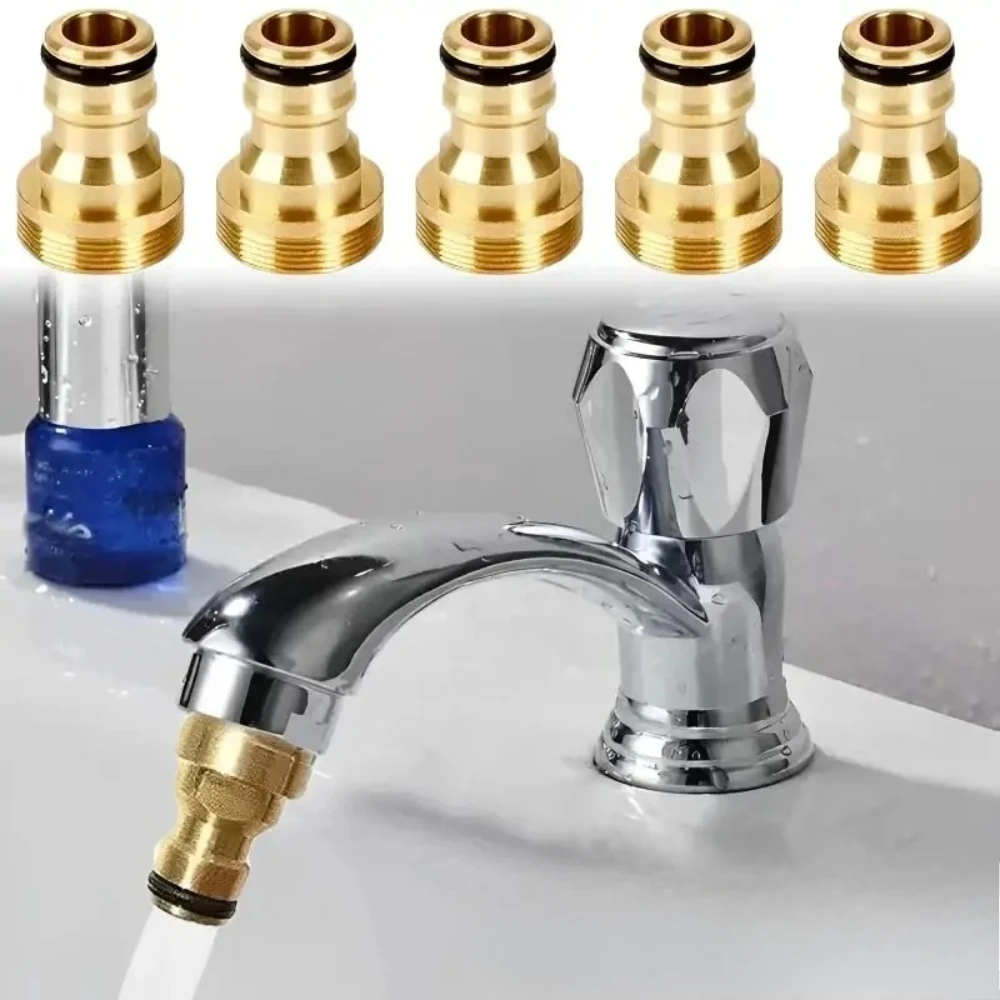 1/2/4Pcs Brass Tap Connector Universal Faucet Adapter, Kitchen Basin Mixer Tap to Garden Water Hose Quick Connect Fitting
