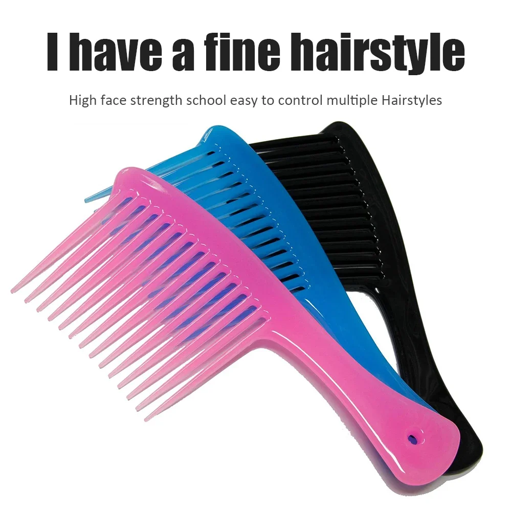 Wide Tooth Smooth Hairdressing Comb Tangle-Free Styling Detangling Comb Wet Long Curly Hairbrush  for Pro Salon Styling Tools