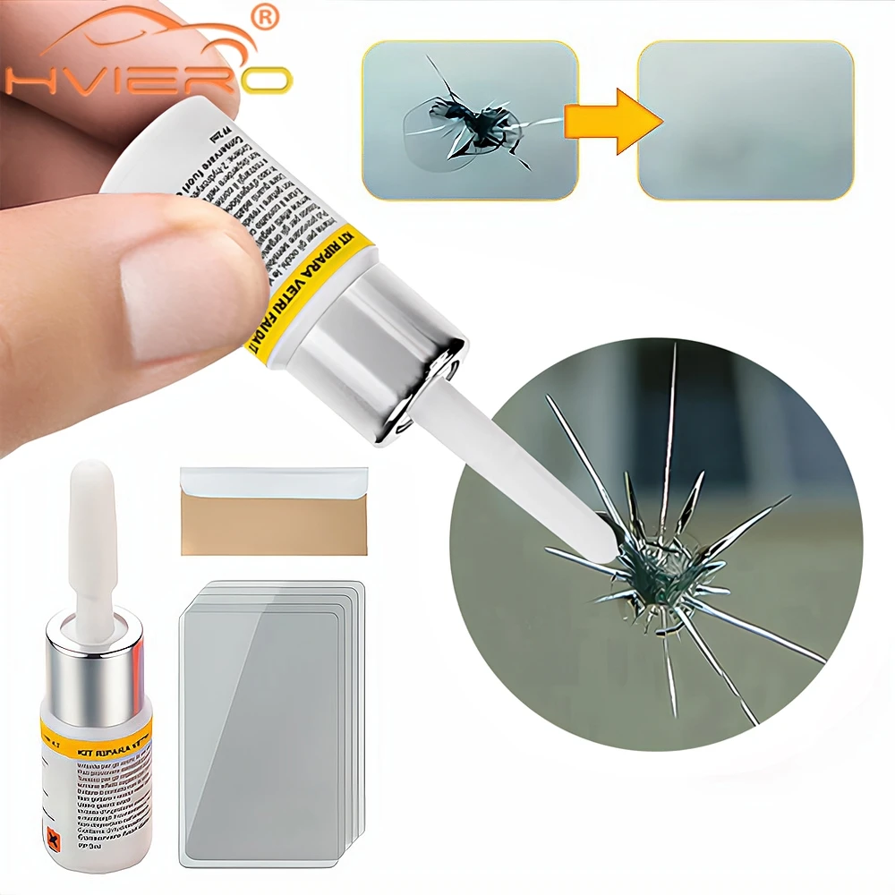 Car Windshield Cracked Repair Tools DIY Window Phone Screen Kit Curing Glue Auto Glass Scratch Crack Restores Accessories Clean