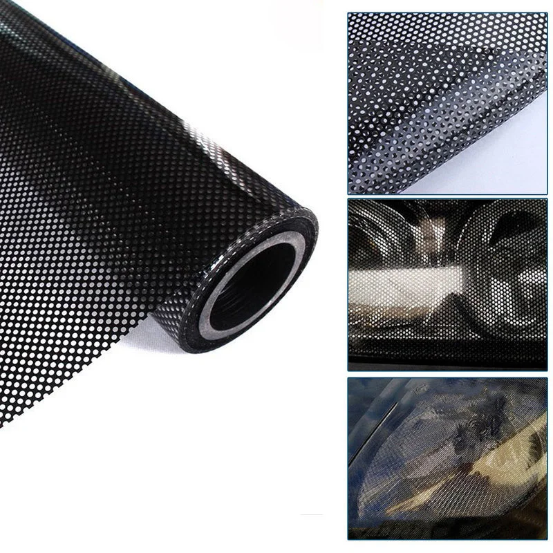 106x30cm Car Vinyl Wrap Hollow Headlight Tint Film Auto Grid Side Shield Headlamp Tail Light Honeycomb Film Sticker Car Decor