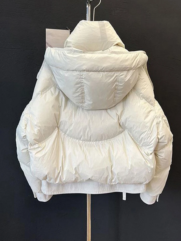 

Модная утепленная хлопковая куртка-худи для женщин, повседневная верхняя одежда, зима 2025, новый европейский стиль, молодежный дизайн