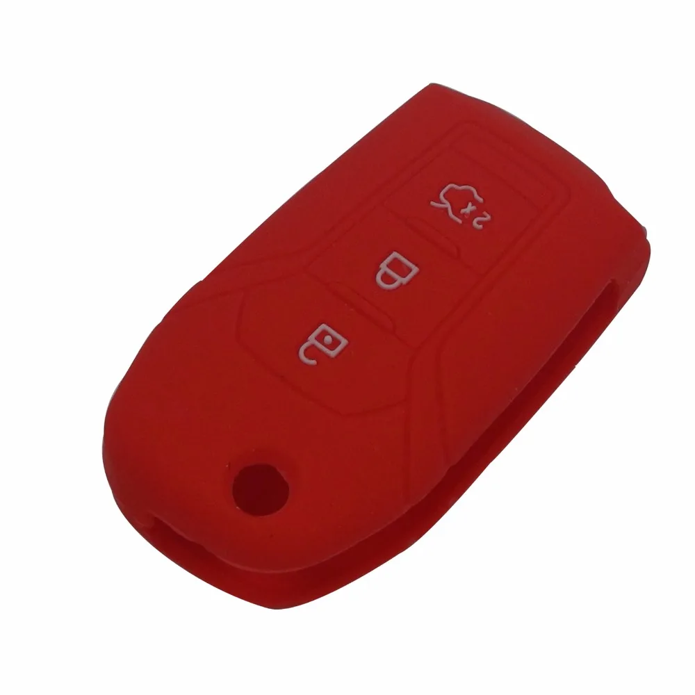 jingyuqin 3 Buttons Remote Silicone Car-Styling Folding Flid Key Case Cover Proctetor For Ford Smart Key