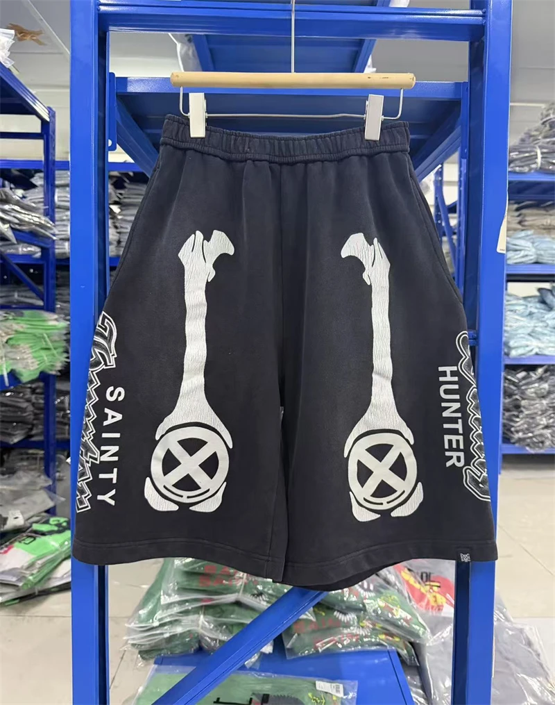 Summer New Vintage SAINT 26SS Washed High Street Casual Loose Cotton Shorts Fashion Sports Hip Hop Men Oversize Comfortable