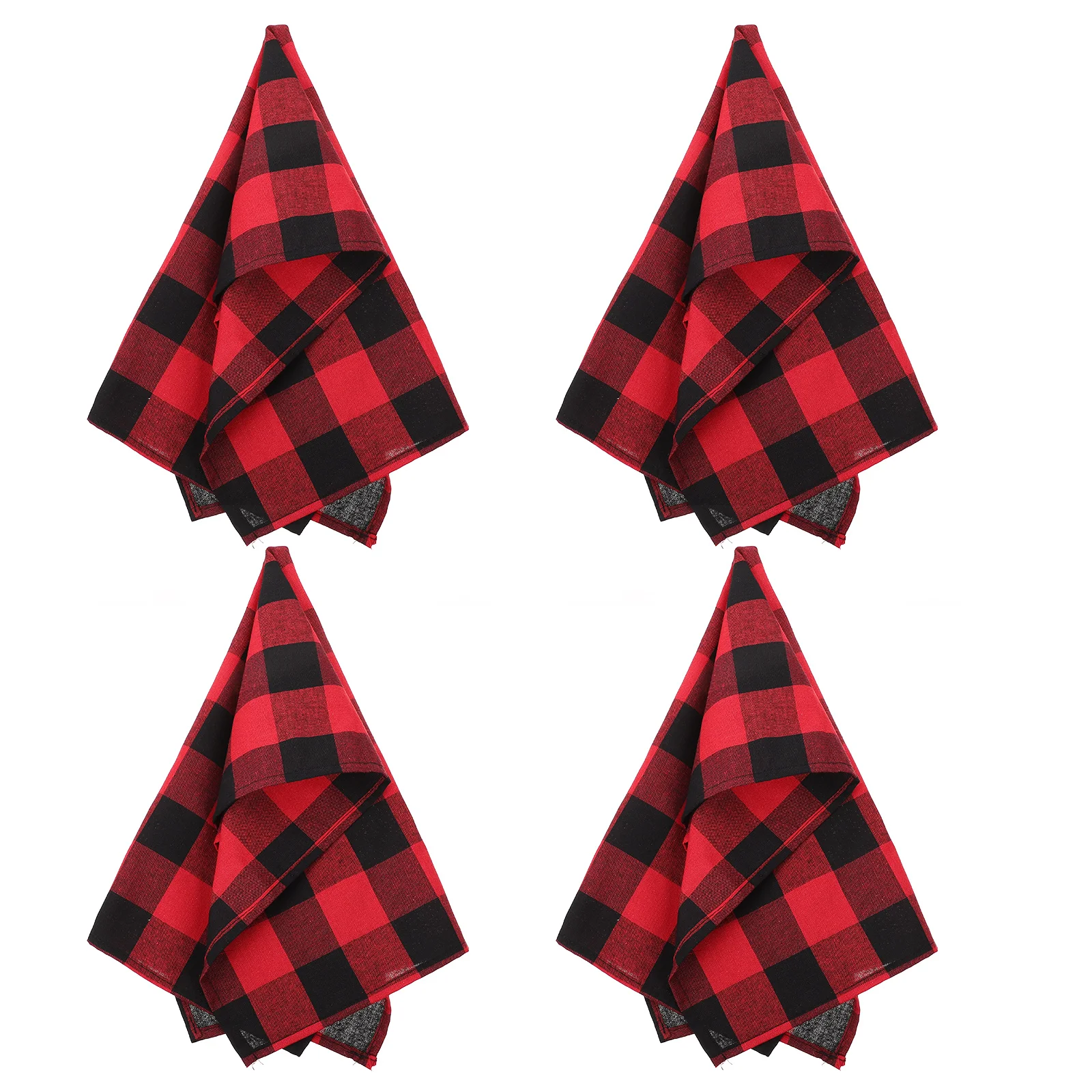 4 Pcs Plaid Dish Towel Towels Tender Dishcloths Duster Cleaning Household Kitchen Polyester Cotton Useful