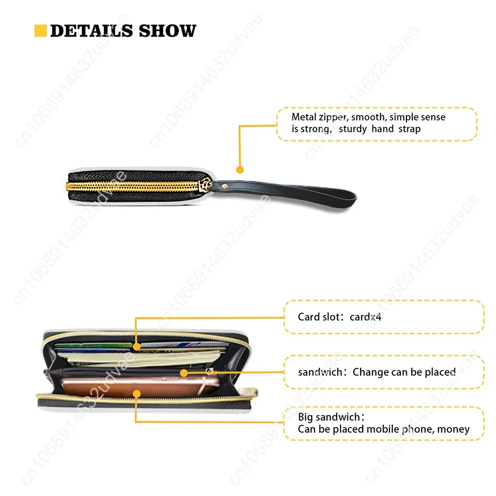 Manowar Heavy Metal Band Custom Purse Mens Womens Teenagers Zipper Long Wallets Double Print  Portable Wallet Gift Bag