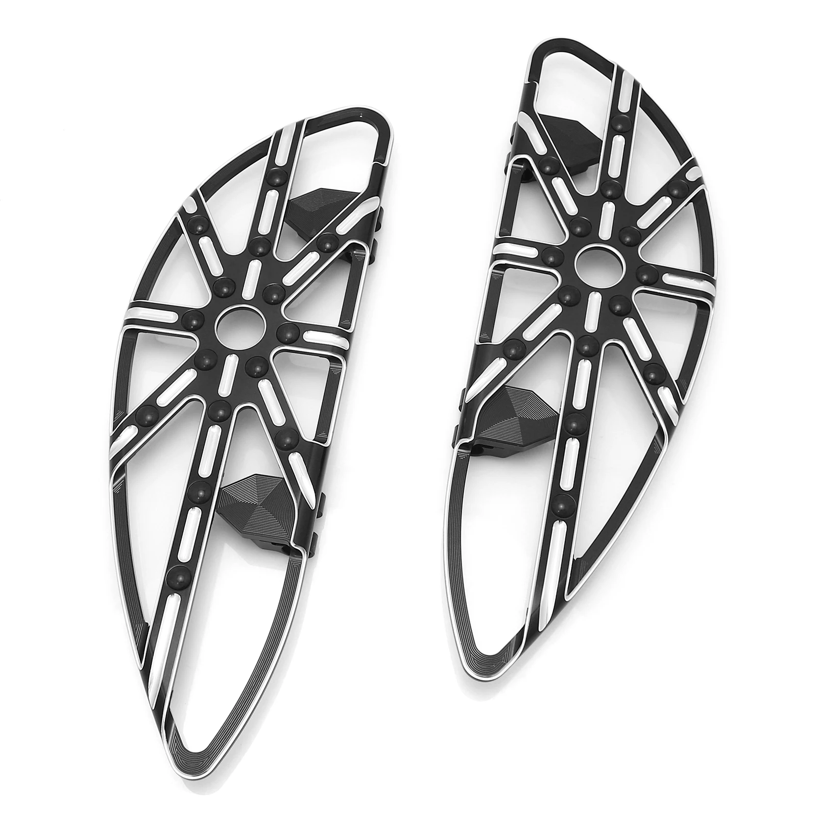 

STLF Black Gauge Driver Footboards for FLHX Street Glide Switchback FLD Floorboards Touring Softail Dyna