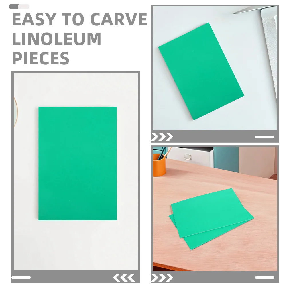 2pcs Soft Linoleum Block For Printmaking, Reusable Pvc Carving Plate, Smooth Cutting Craft Board For Diy Engraving, Art Projects