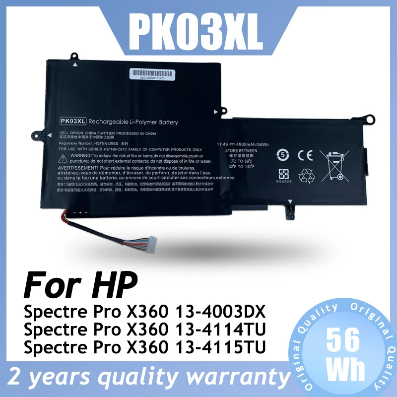Batería nueva para ordenador portátil PK03XL 11,4 V 56Wh para HP Spectre Pro X360 13-4003DX X360 13-4114TU X360 13-4115TU Spectre Pro x360 G1