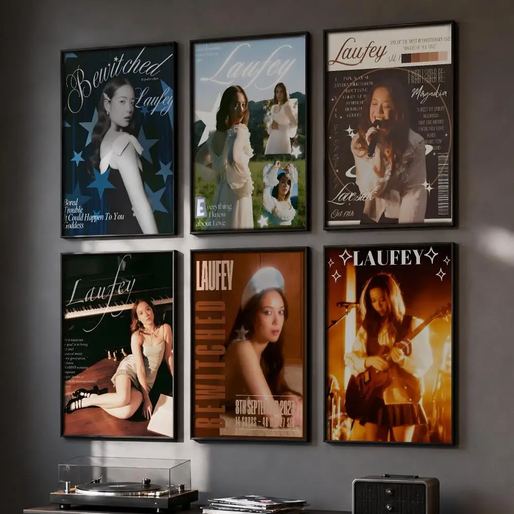 Singer L-Laufey Music Album Poster HD Home Wall Stickers House Hallway Living Room Bedroom Bar Office Decor Art Prints