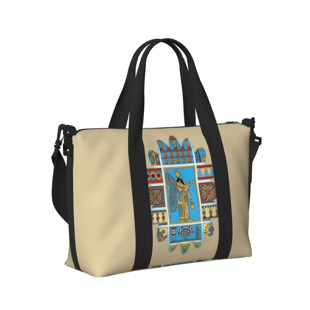 

Пляжная дорожная сумка Asyrian God Ashur Anunnaki, большая вместительная сумка-тоут для спортзала, спортивная женская дорожная сумка для покупок