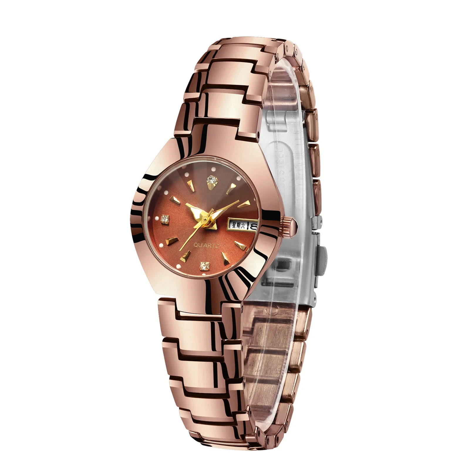 Women's Casual Watches Tungsten Color Waterproof Luminous Wrist Watch for Girlfriend Birthday Gift