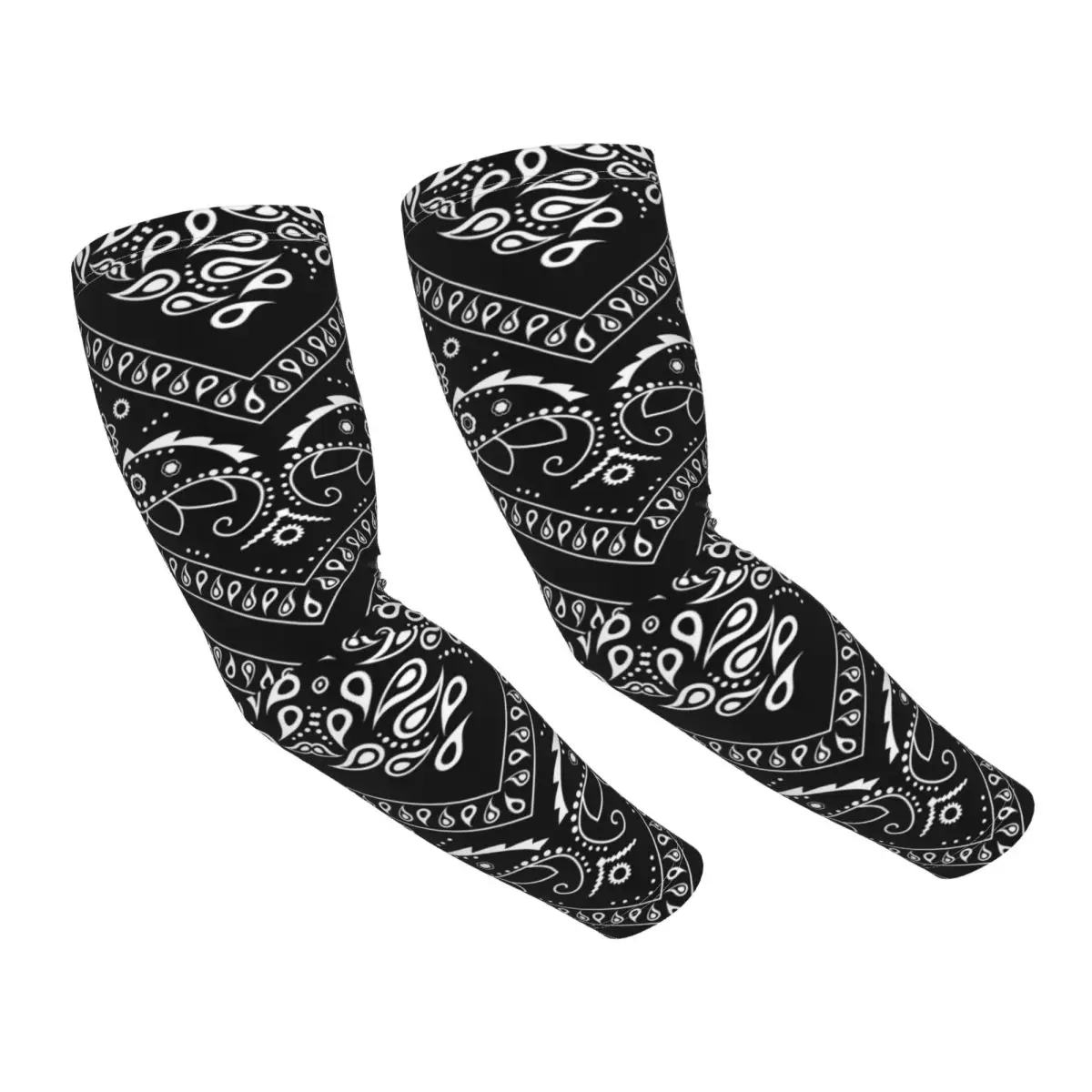 

Черная бандана на заказ с узором, охлаждающие рукава для мужчин и женщин, бандана с узором пейсли, велосипедная, рыбалка, татуировка, накидка