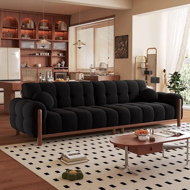 

HYS retro sofa piano keys living room small apartment new dark green American fabric sofa