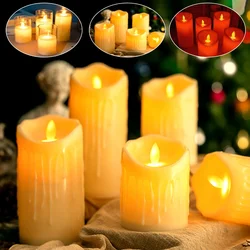 Electronic LED Candles Light Flameless Flickering Tealight Battery Powered Candle Lamp Decorative Candles Halloween Decoration