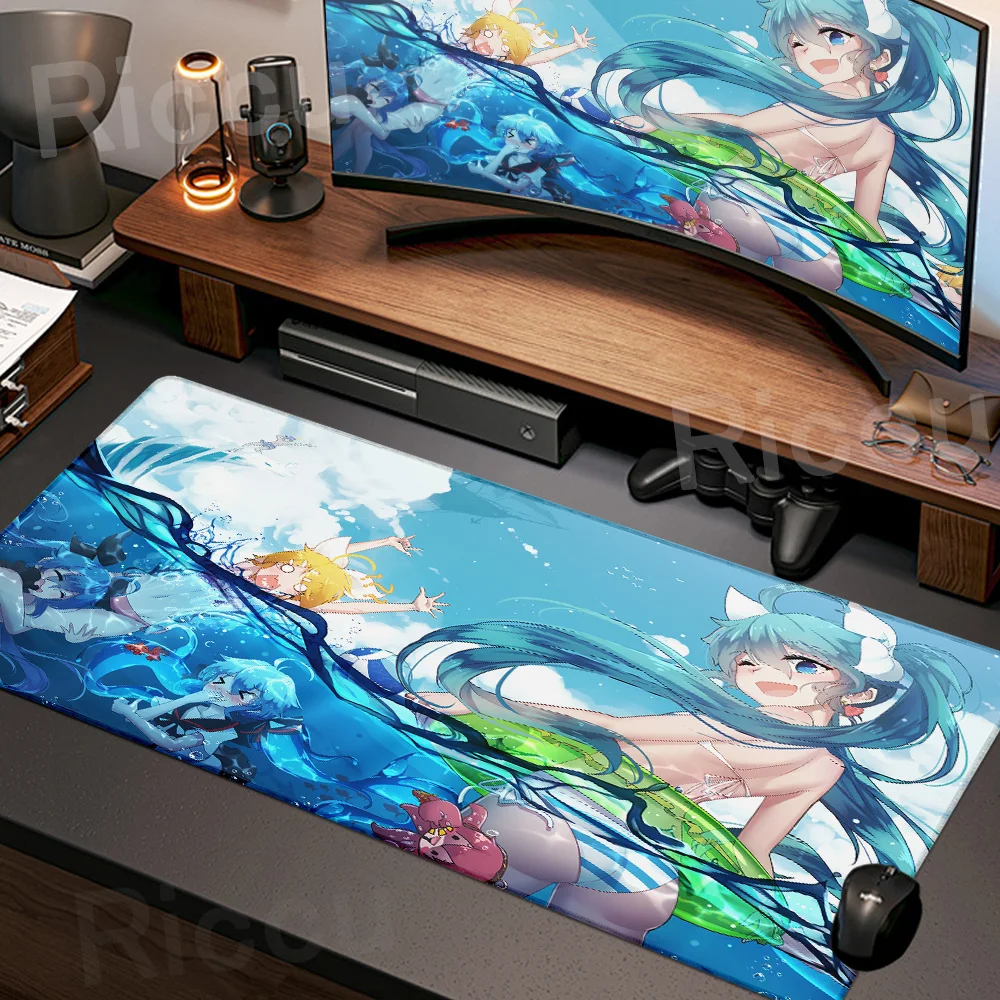 Anime Mouse Pad Large Mats Hoshimachi Suisei Hololive Mousepad Gamer Keyboard Speed Computer Carpet Office Accessories